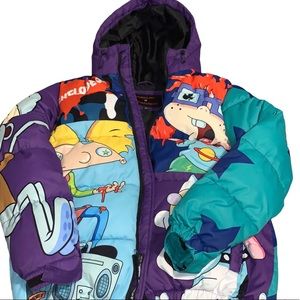 Rare Members Only X SpongeBob sz S Nickelodeon iconic Puffer Jacket Multi-color